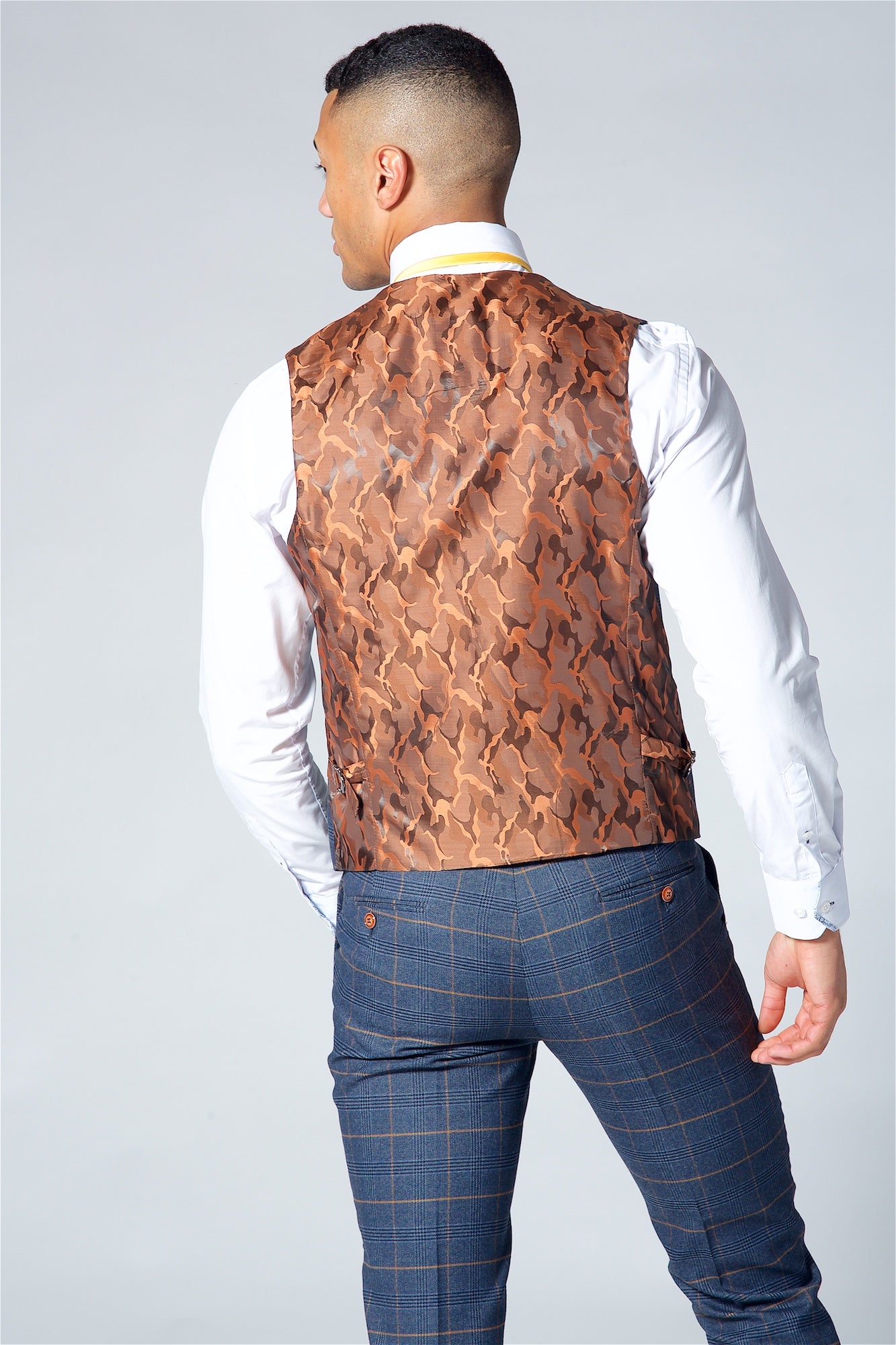 Marc Darcy Jenson Navy Check Three Piece Suit