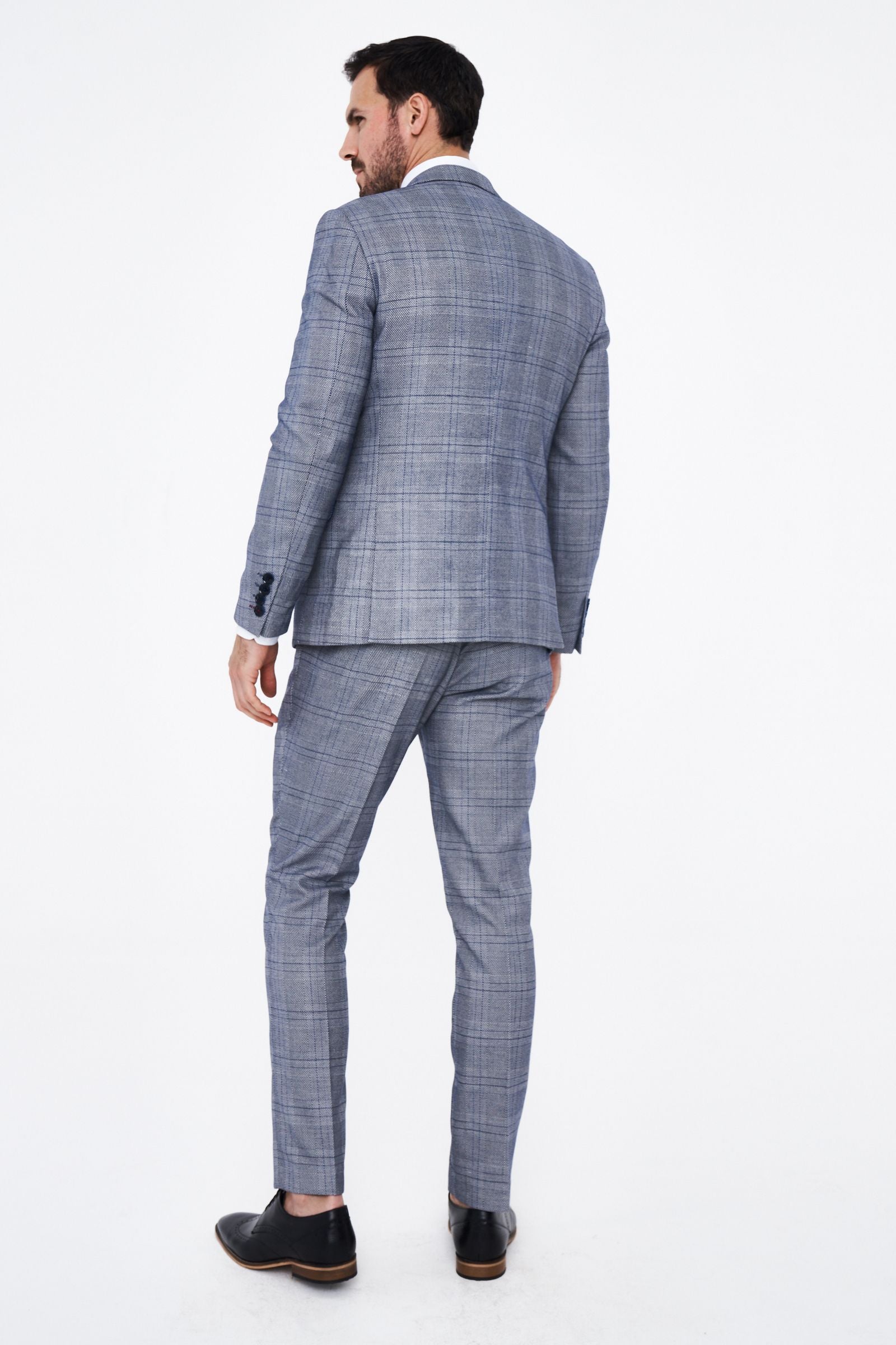 Marc Darcy Jerry Grey Check Three piece Suit