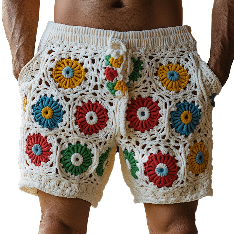 Men's Summer Fashion Knitted Hollow Casual Shorts MTA1308E3P