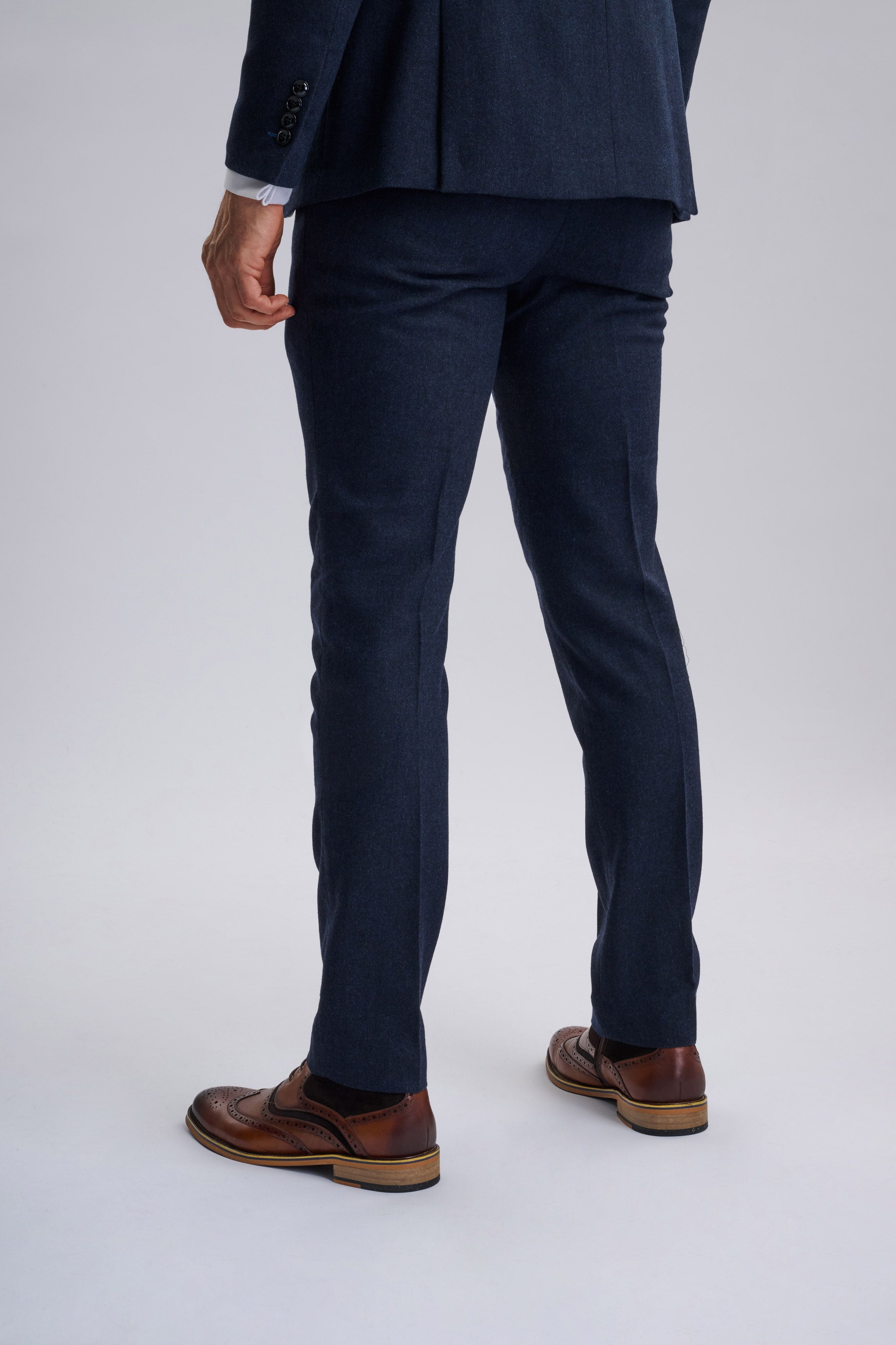 Oscar Navy Tweed Three Piece Suit