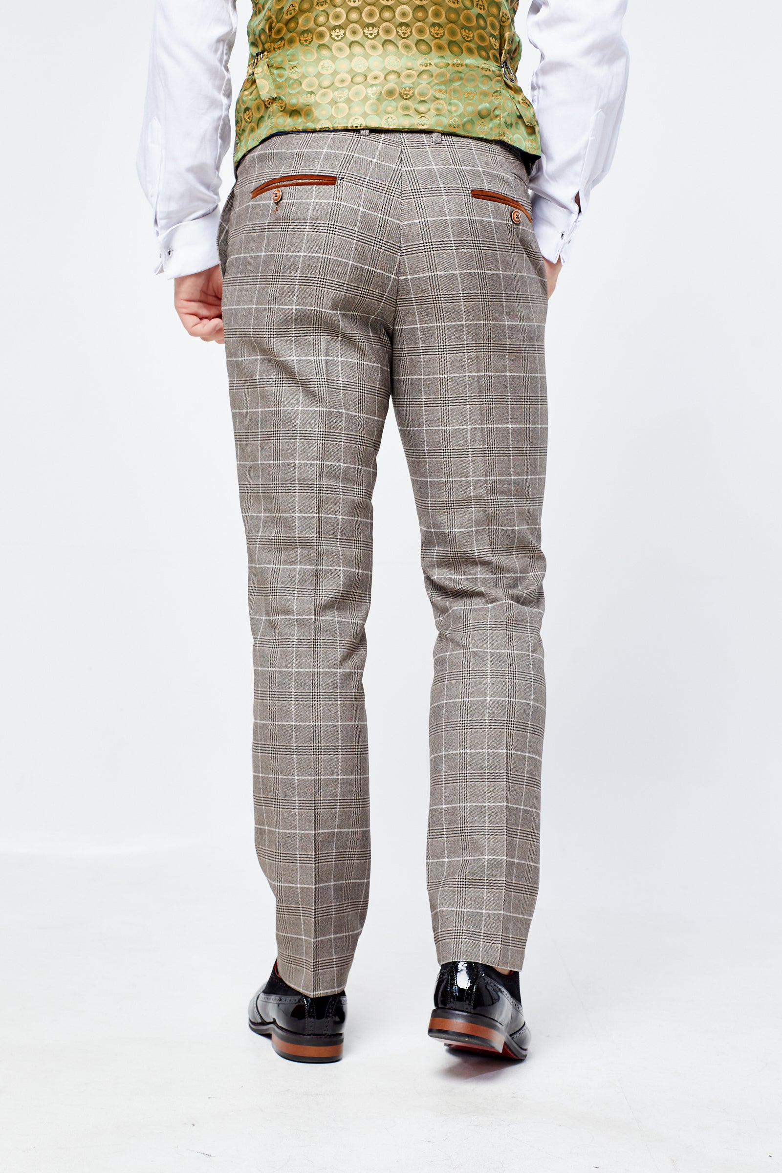Ray - Tan Check Three Piece Suit