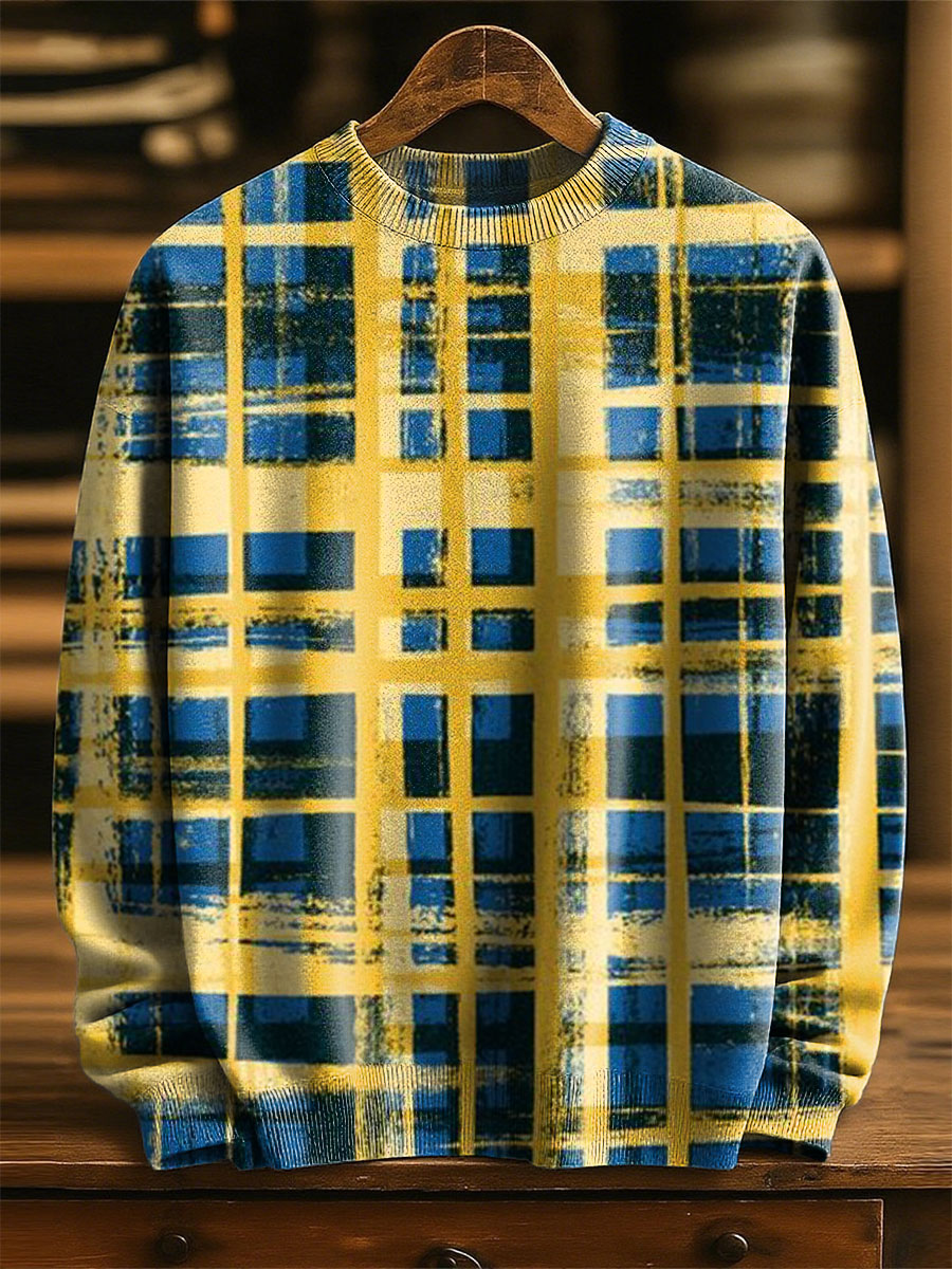 Geometry Color Gradient Art Print Knit Pullover Sweater