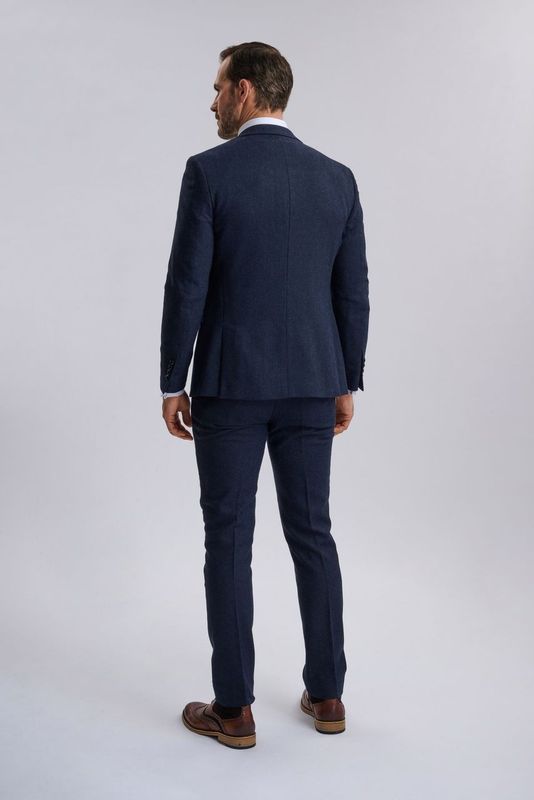 Oscar Navy Tweed Three Piece Suit
