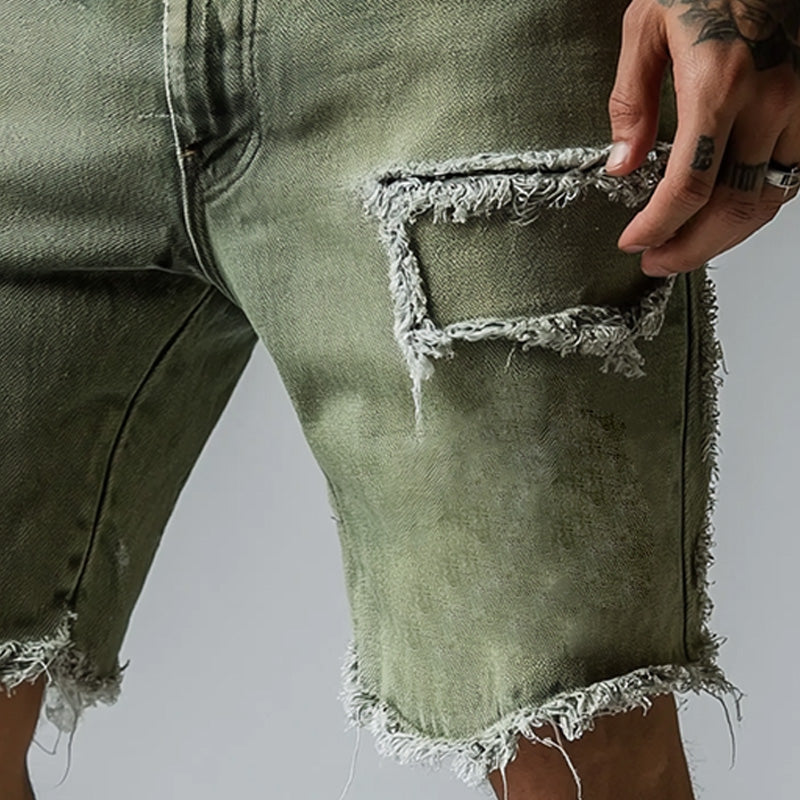 【24-hour shipping out】Men's Vintage Denim Brushed Shorts MTA1971C7P