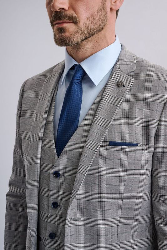 Hugo Grey Check Three Piece Suit