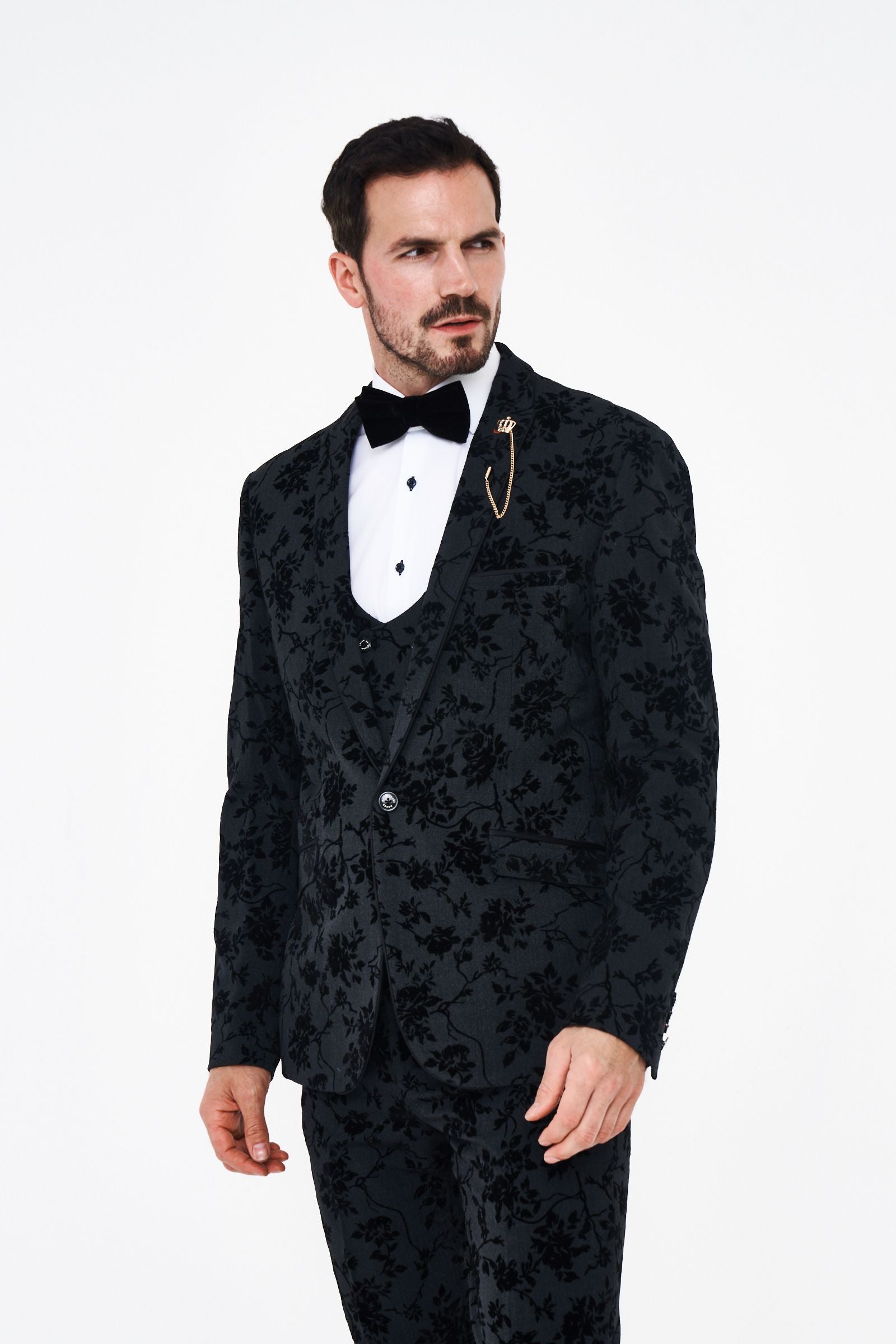 House of Cavani Georgi Floral Three Piece Suit