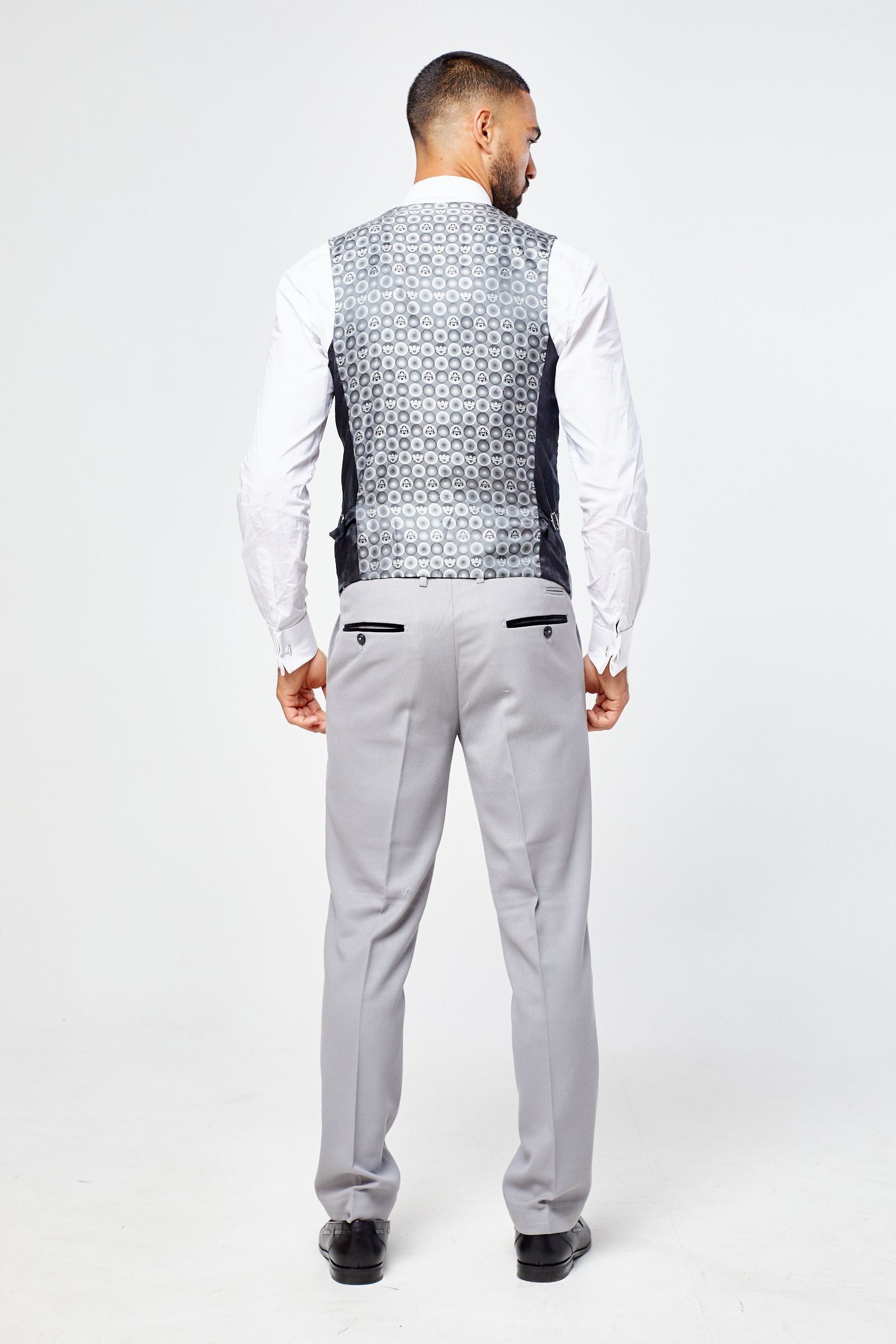 Edwin Silver Grey Notch Lapel Three Piece Suit