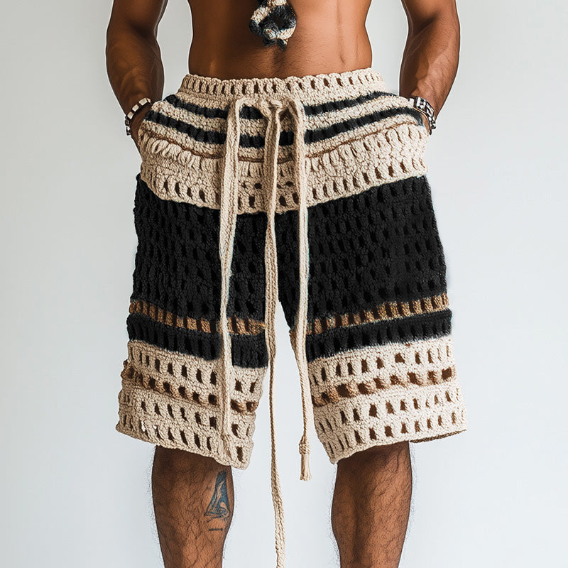 【24-hour shipping out】Men's Holiday Braided Beach Shorts MTA2138C6P