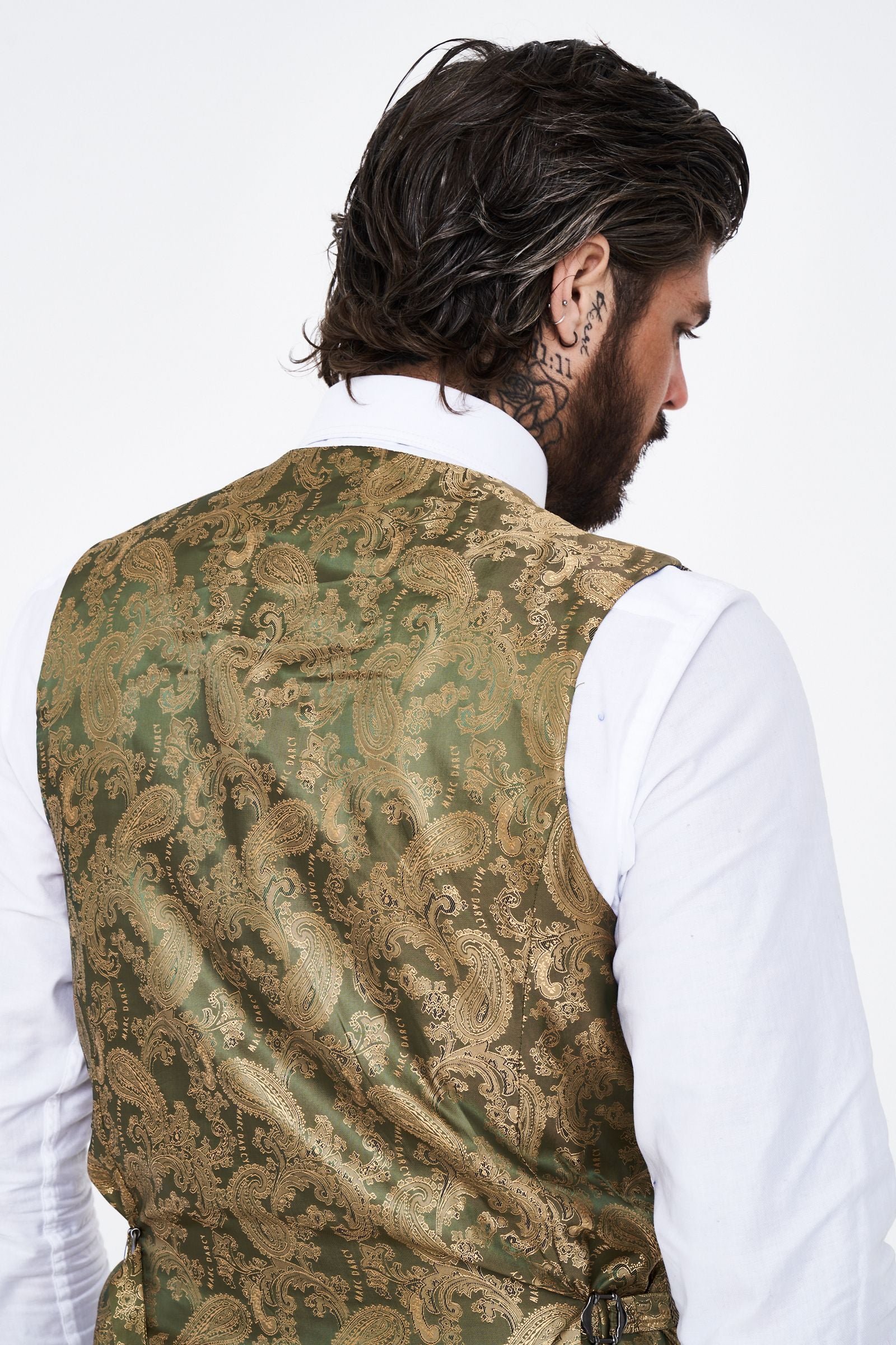 Marc Darcy Ted Tan Tweed Check Three piece Suit