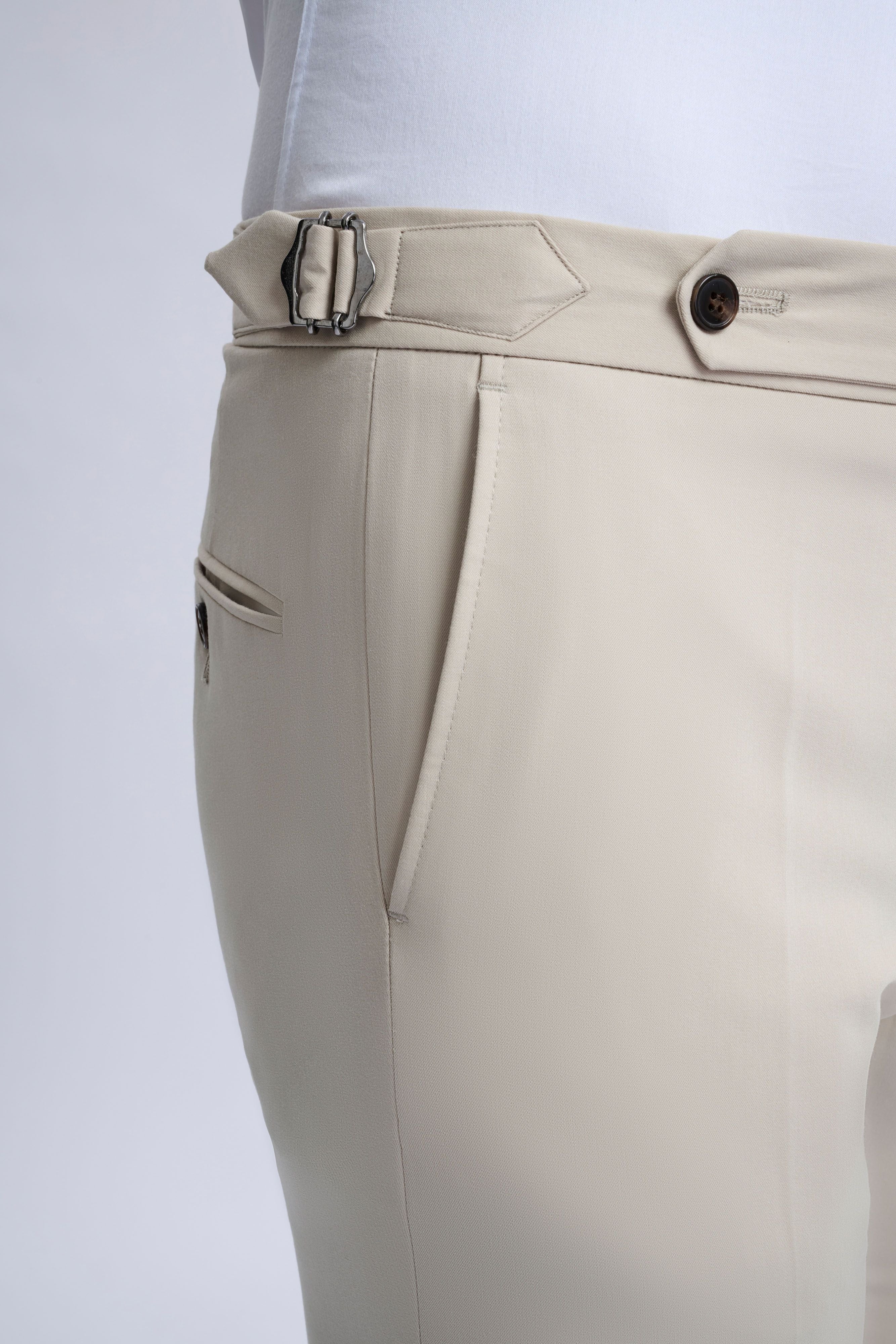 Leandro Fixed Double-Breasted Suit with Stone Trousers