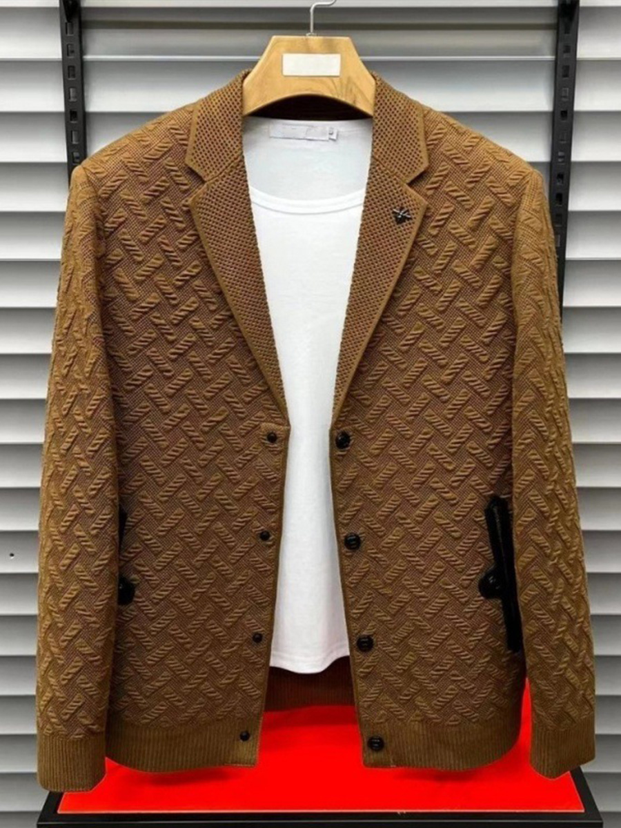 Men's Casual Patterned Sweater Jacket