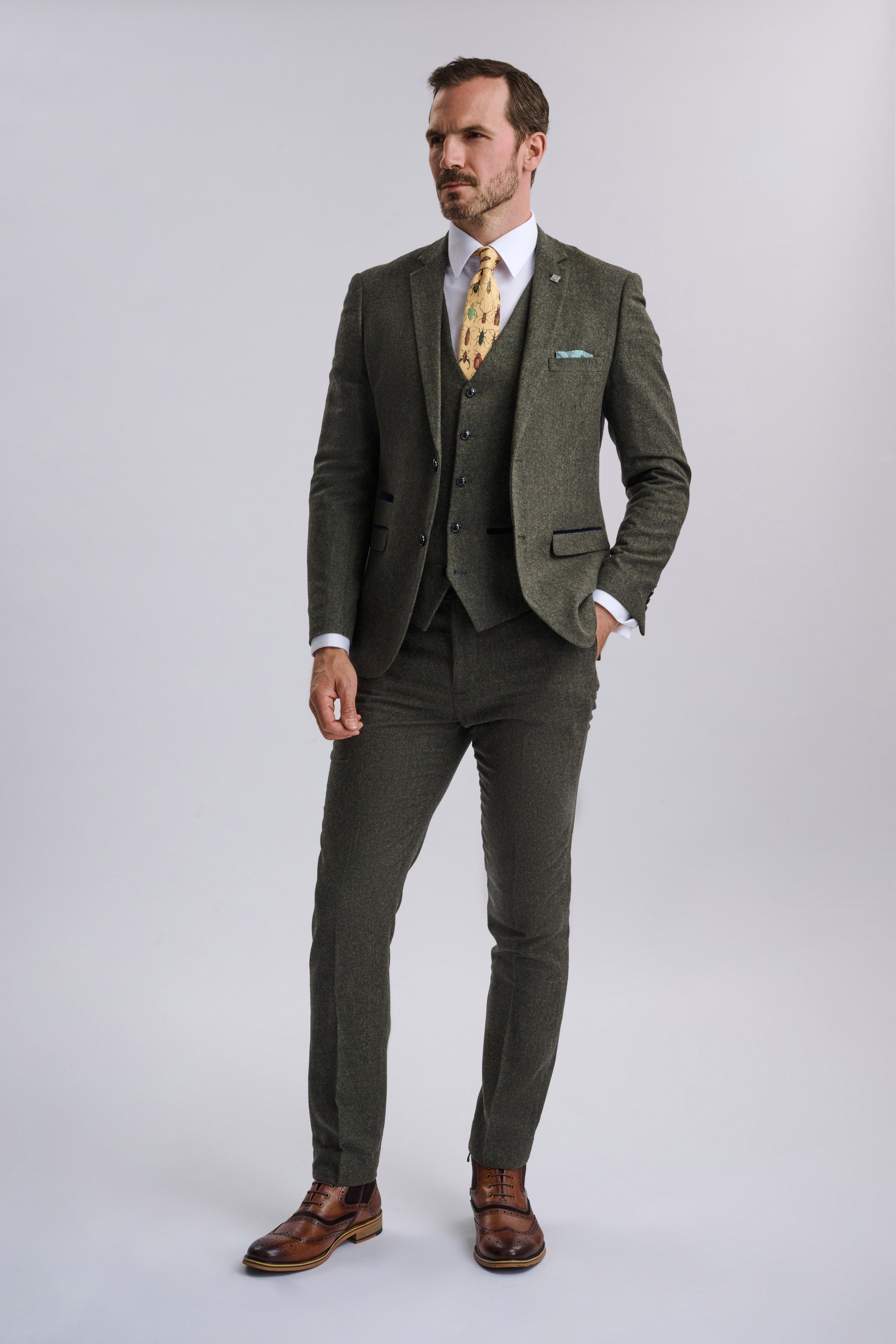 Oscar Green Tweed Three Piece Suit