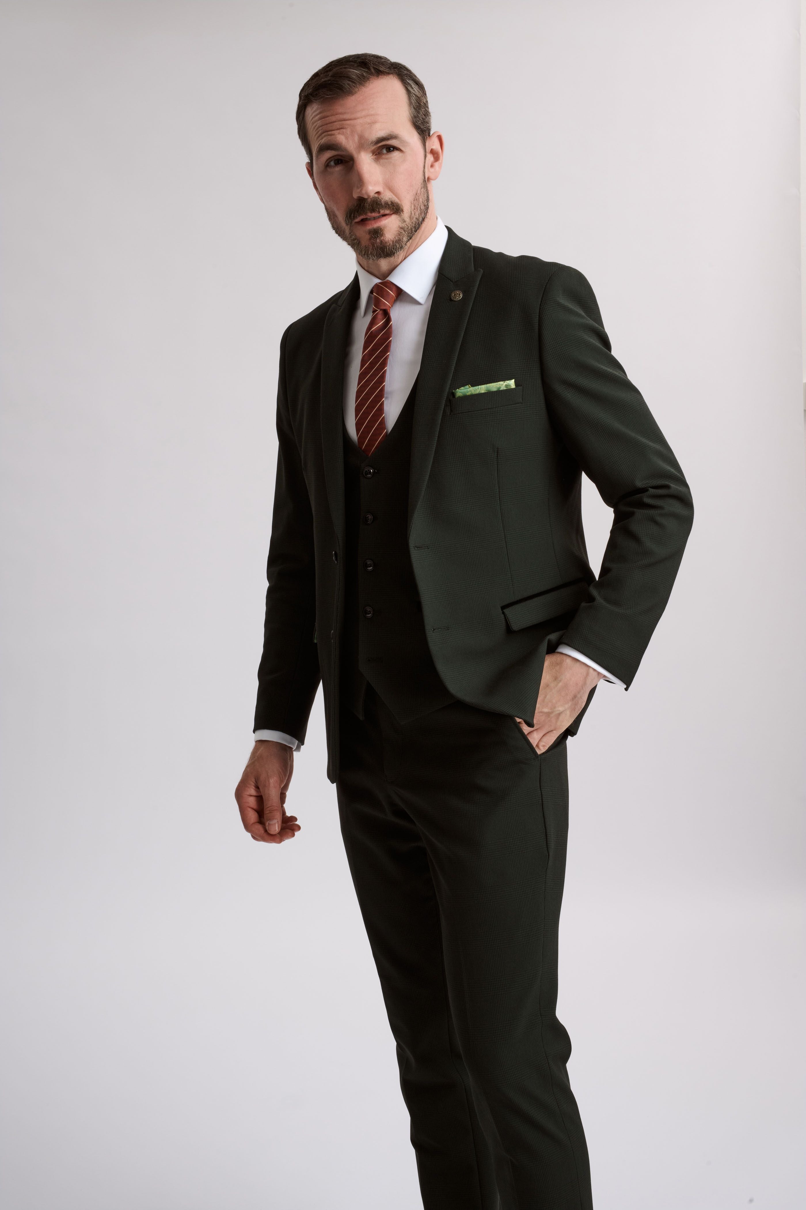 Bromley Olive 3 Piece Suit