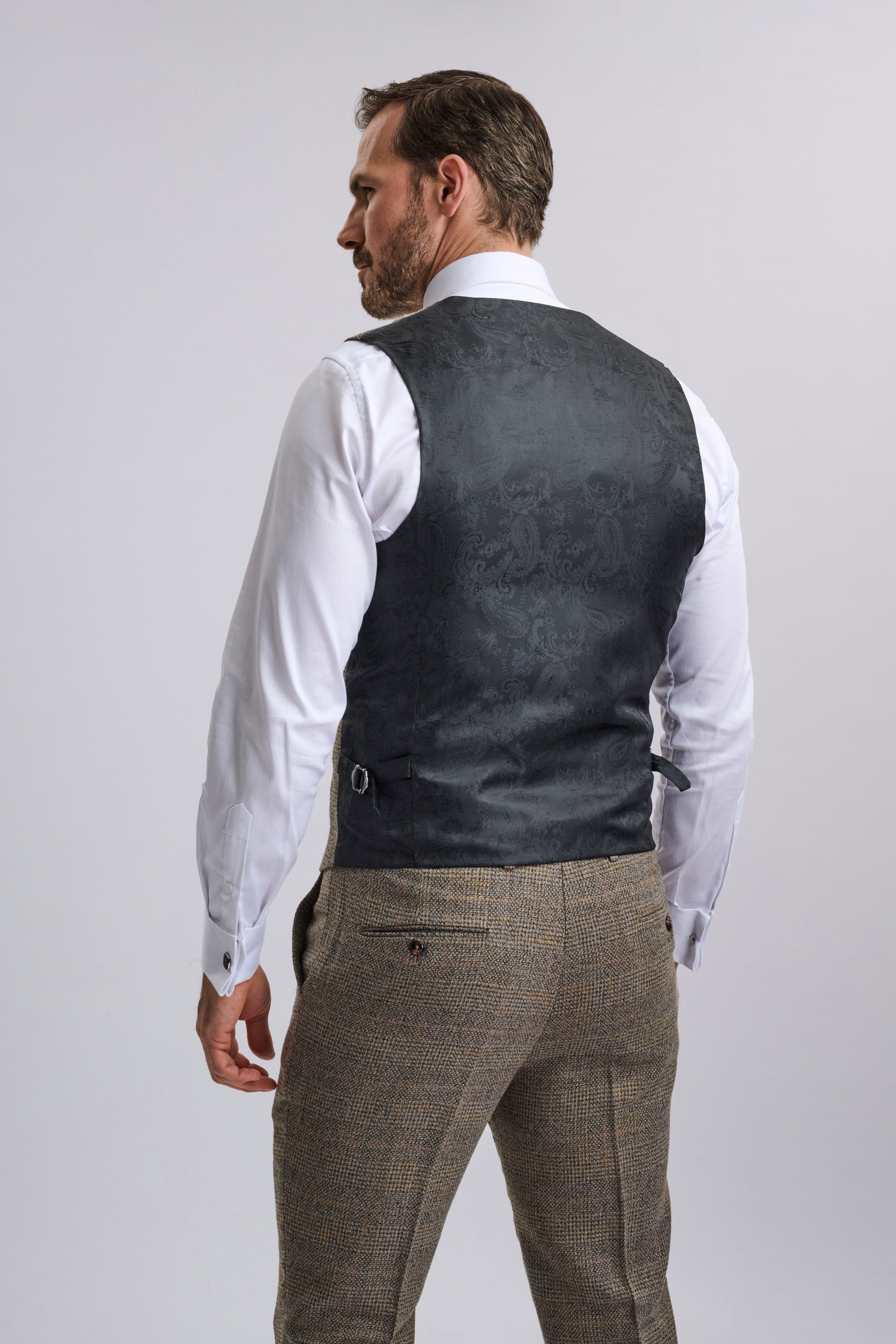 Kris - Tan Tweed Three Piece Suit