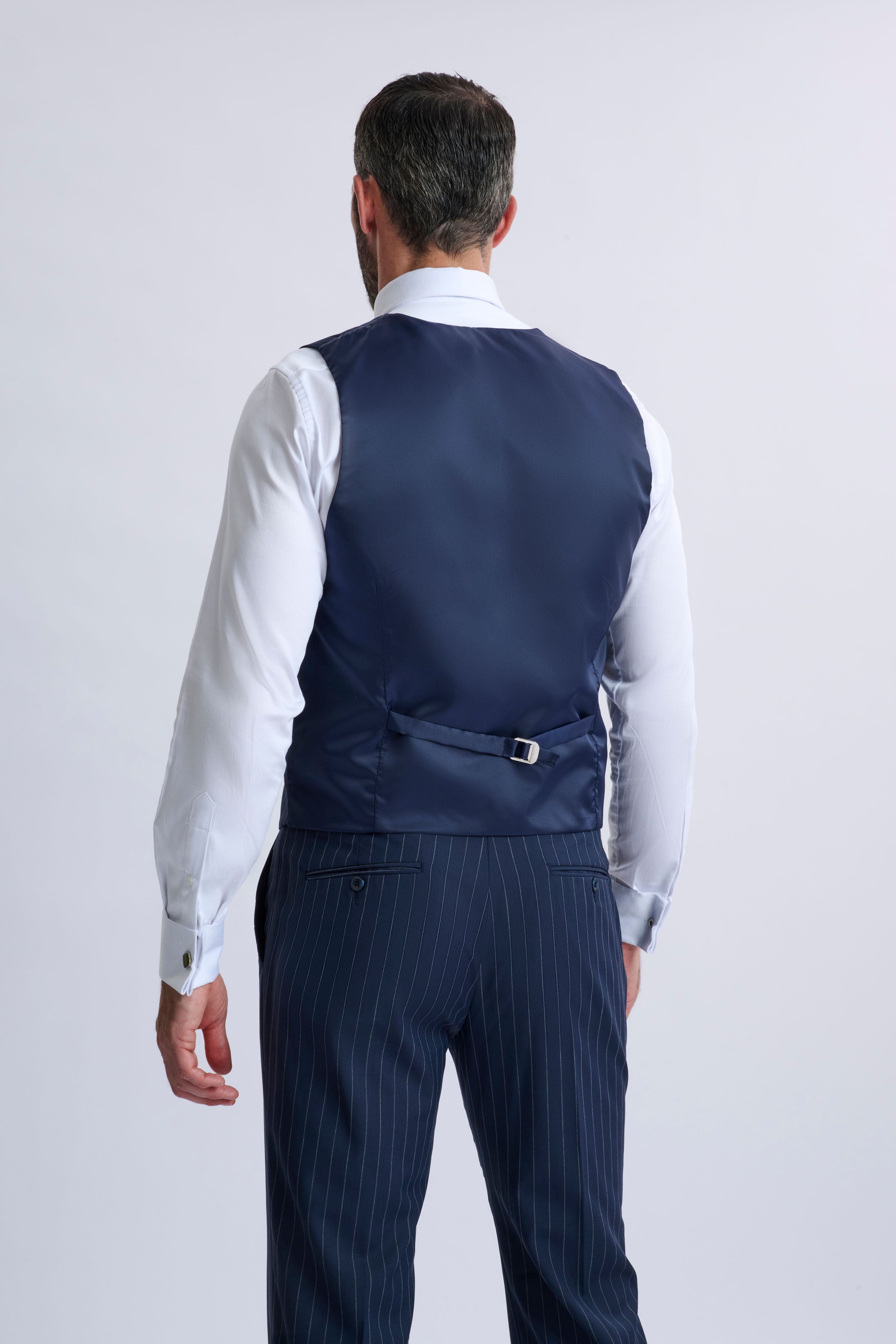 Amedeo 3-Piece Navy Pinstripe Suit