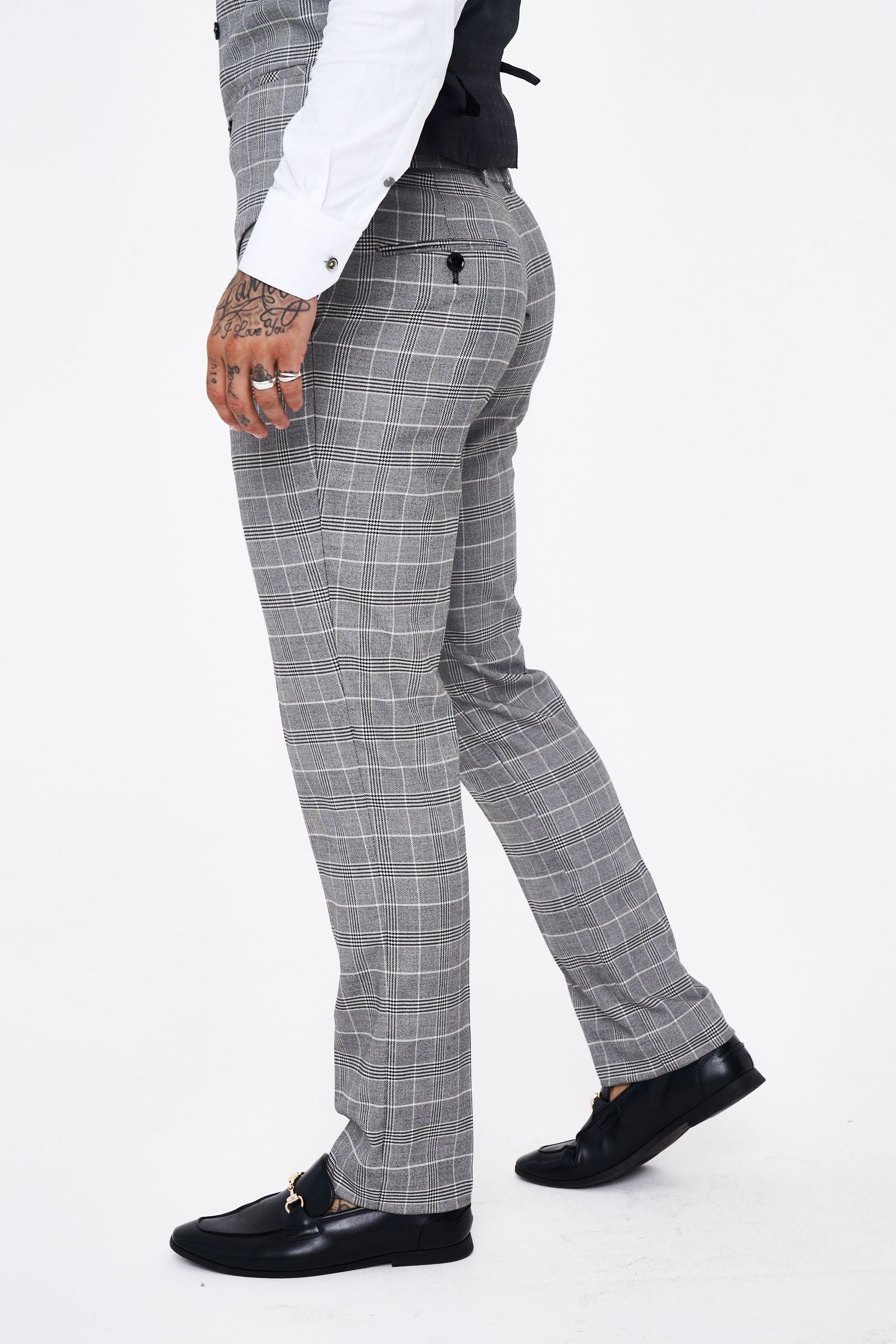 Ross - Grey Check Three Piece Suit