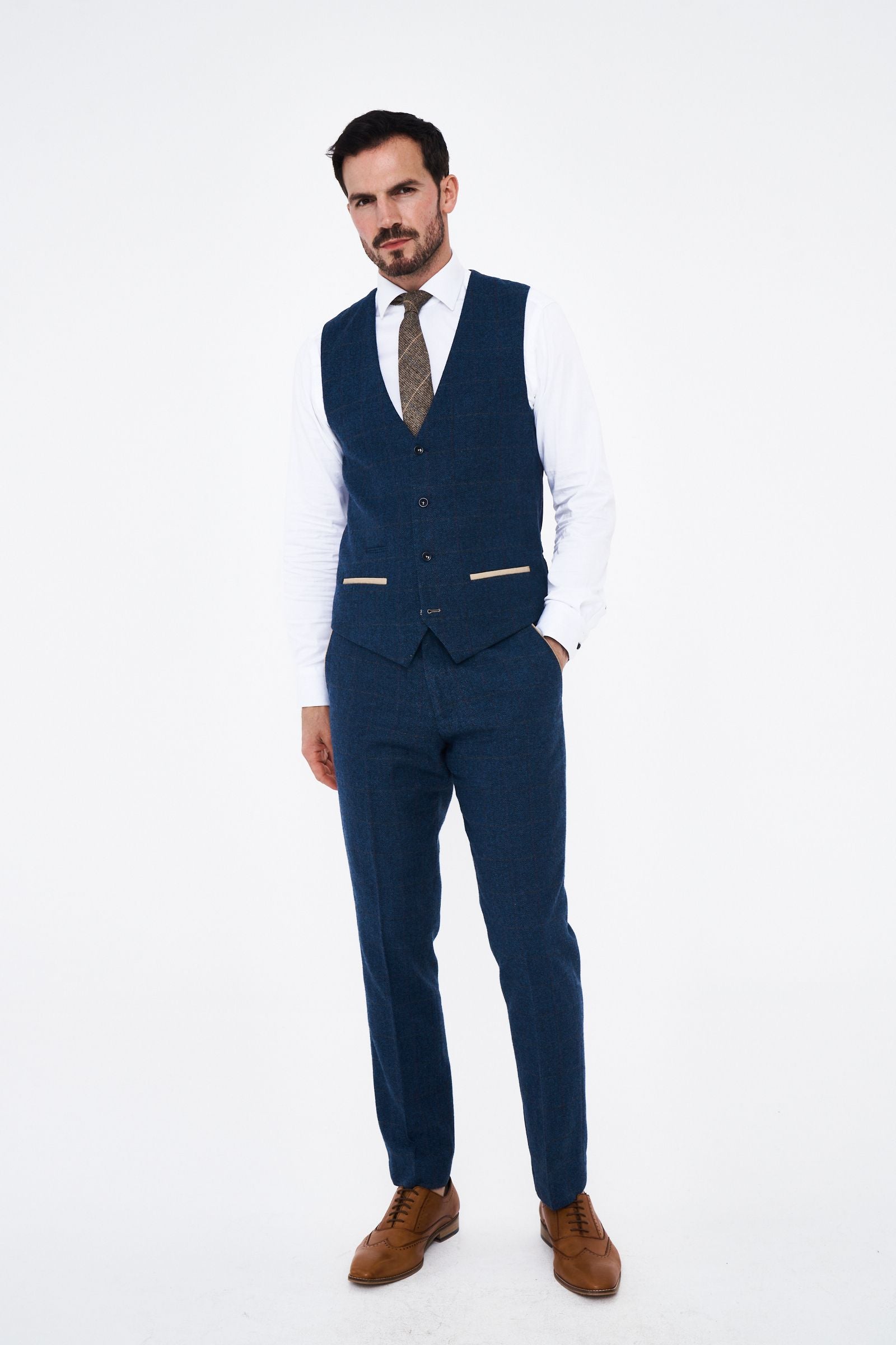 Marc Darcy Dion Blue tweed Waistcoat.