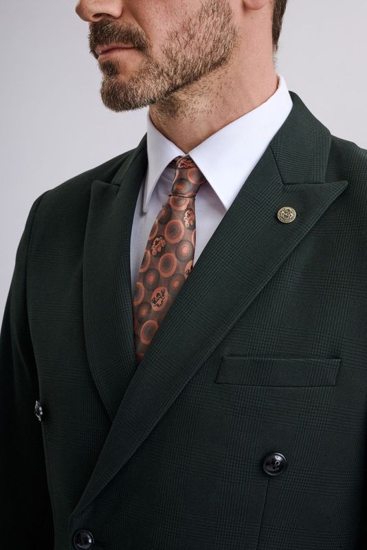 Bromley Olive Green Double Breasted Suit