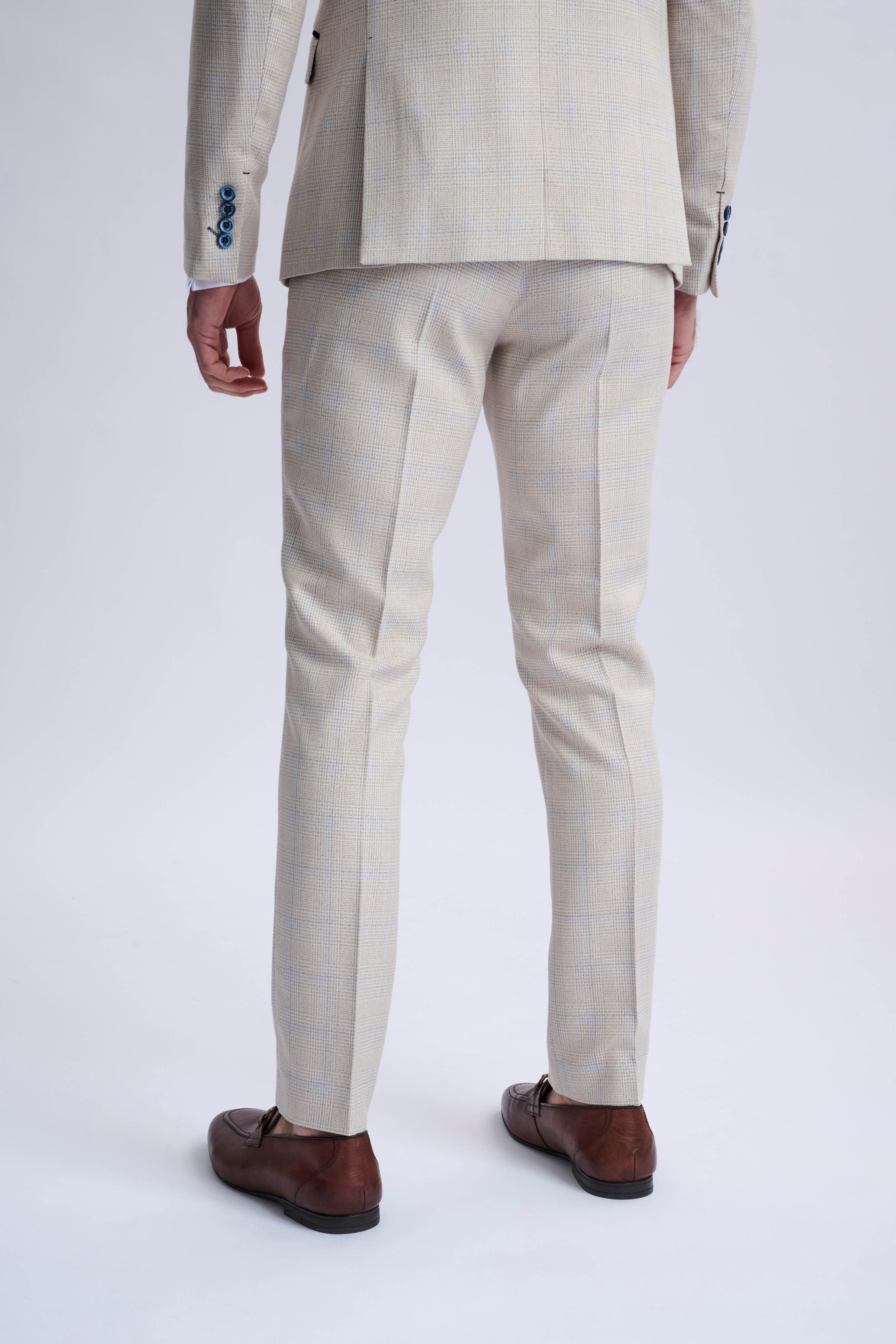 Caridi Beige Double Breasted Two Piece Suit