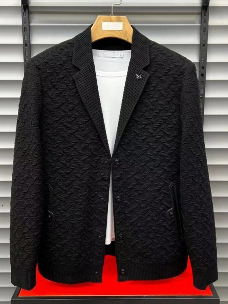 Men's Casual Patterned Sweater Jacket