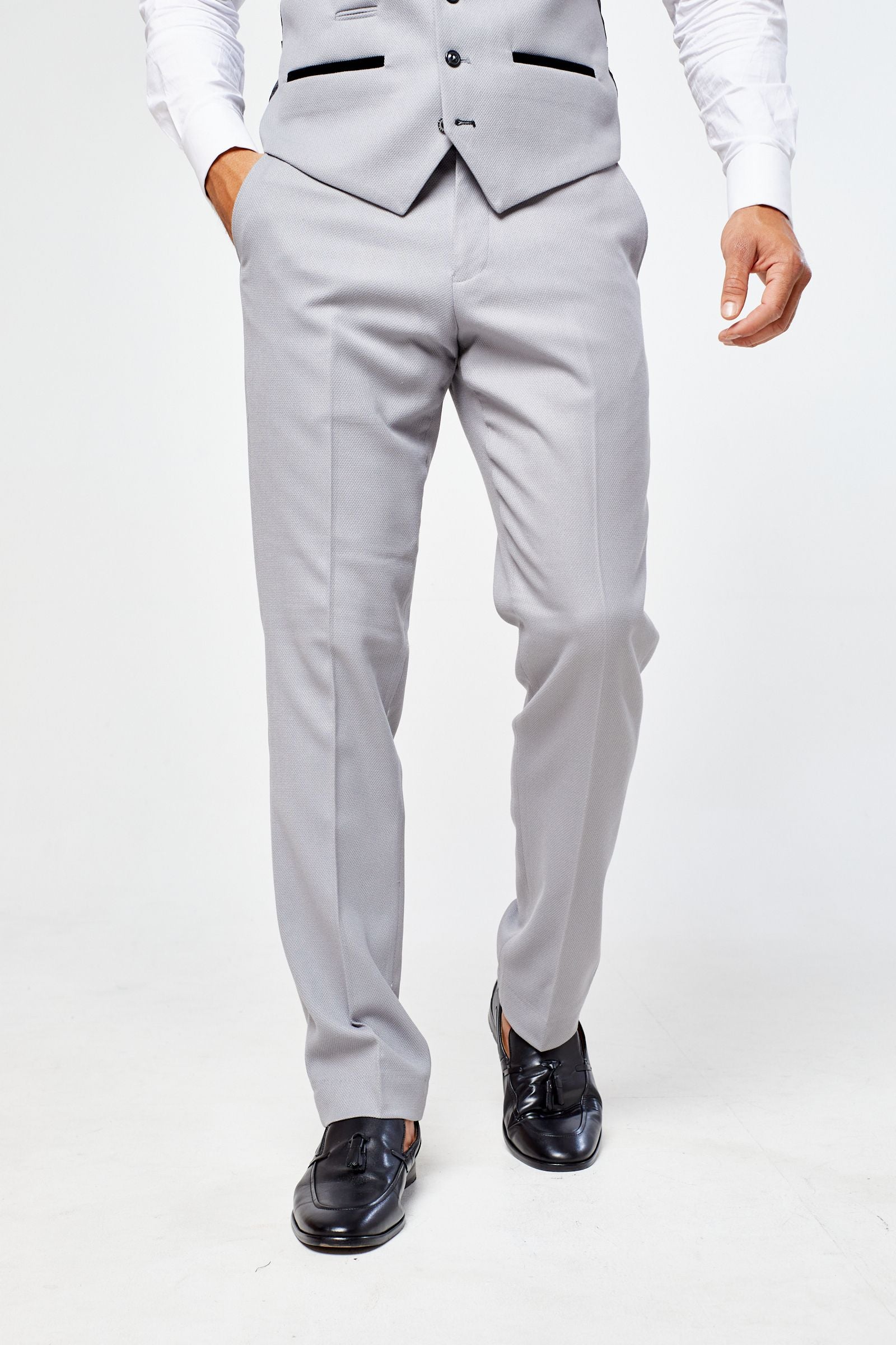 Edwin Silver Grey Notch Lapel Three Piece Suit