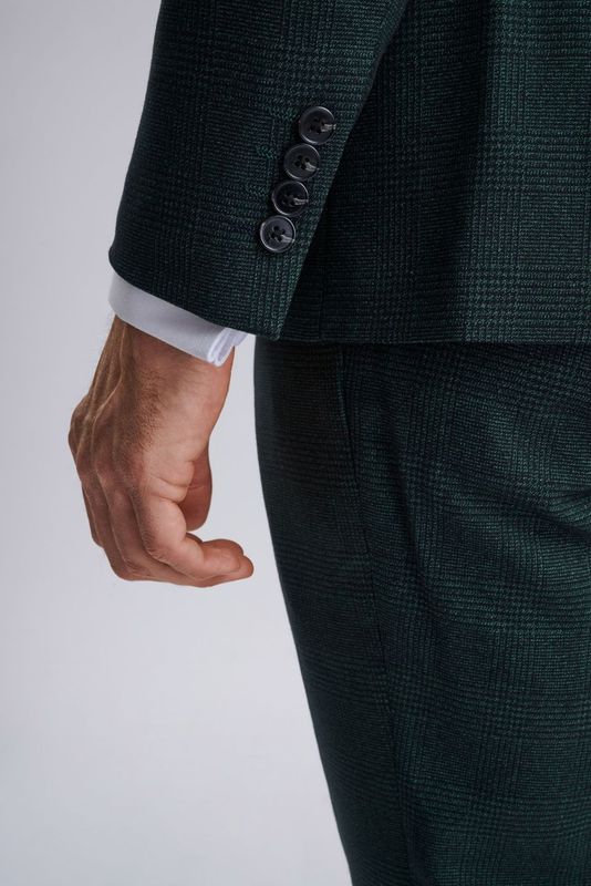 Regent Olive Check Three Piece Suit