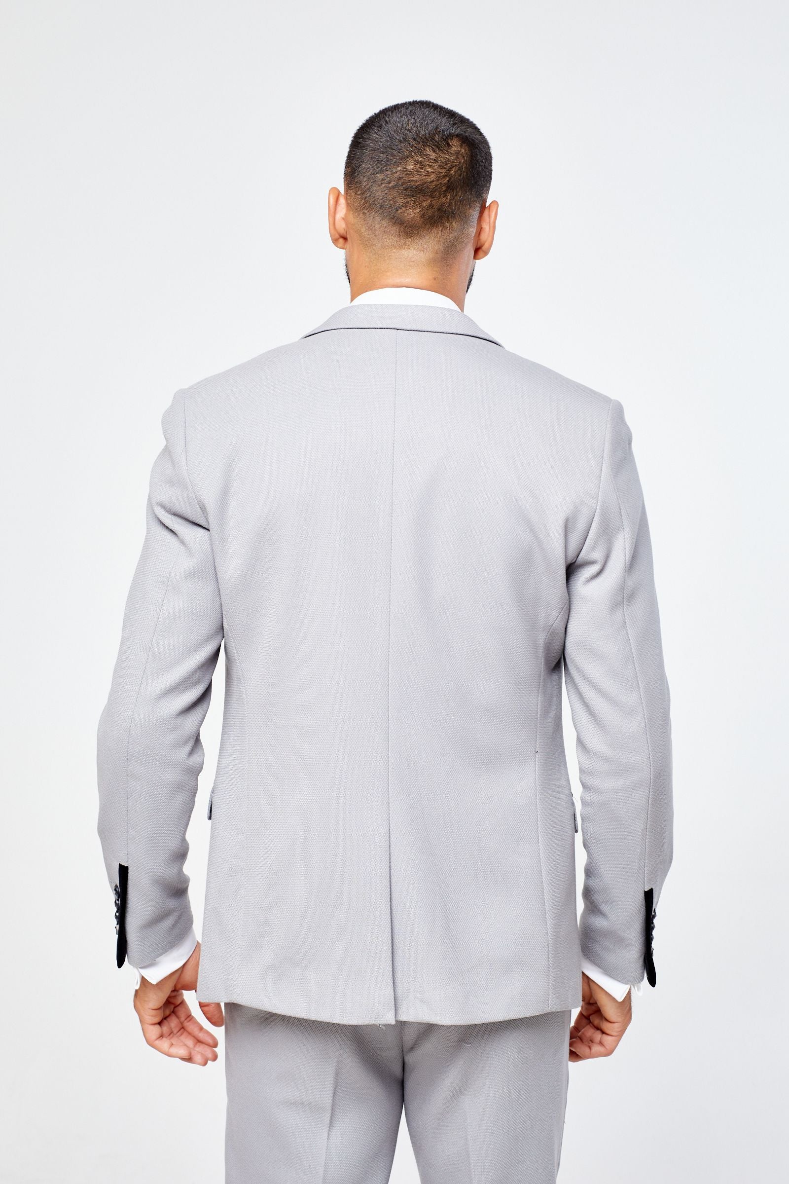 Edwin Silver Grey Notch Lapel Three Piece Suit