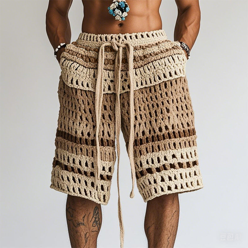【24-hour shipping out】Men's Holiday Braided Beach Shorts MTA2138C6P