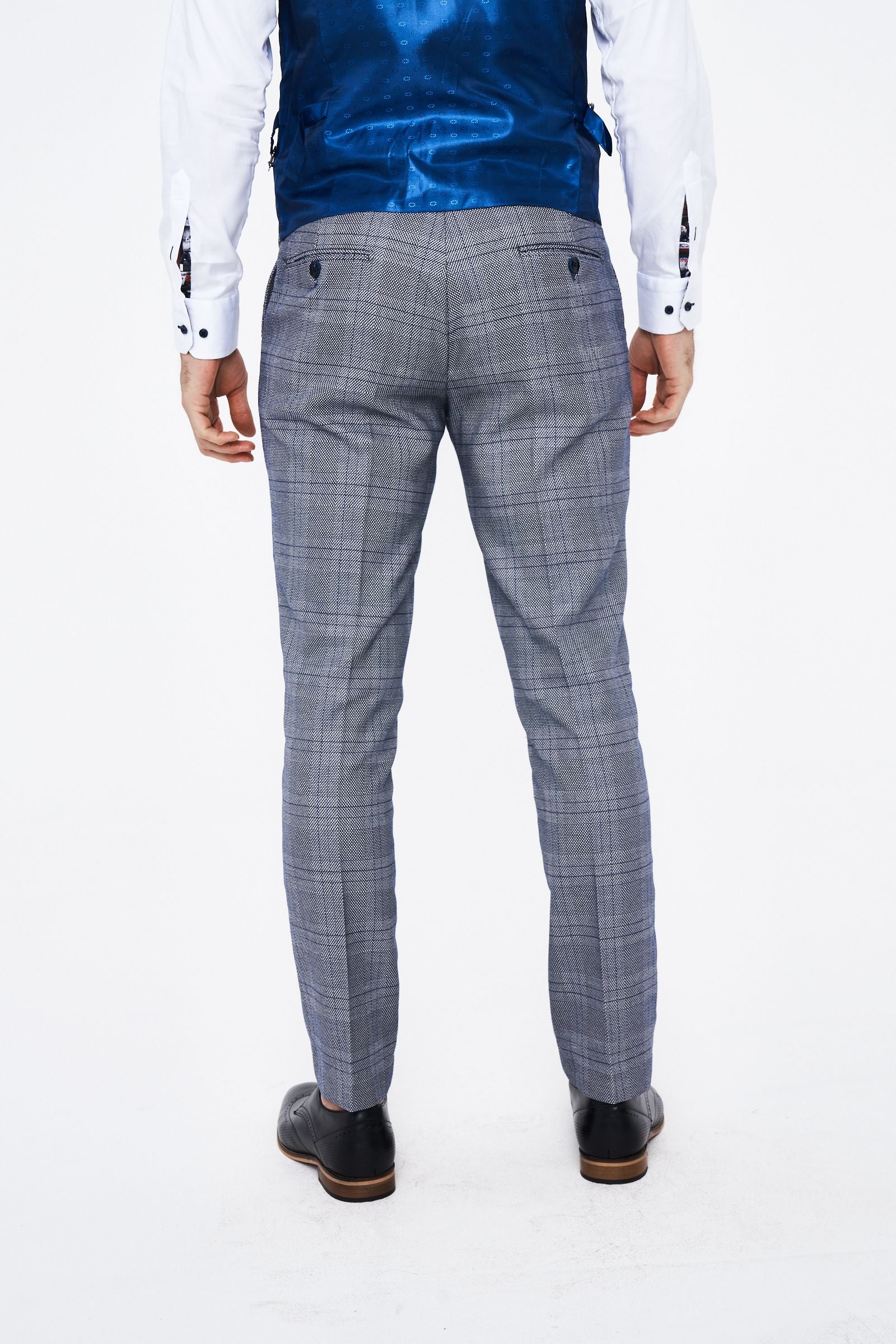 Marc Darcy Jerry Grey Check Three piece Suit