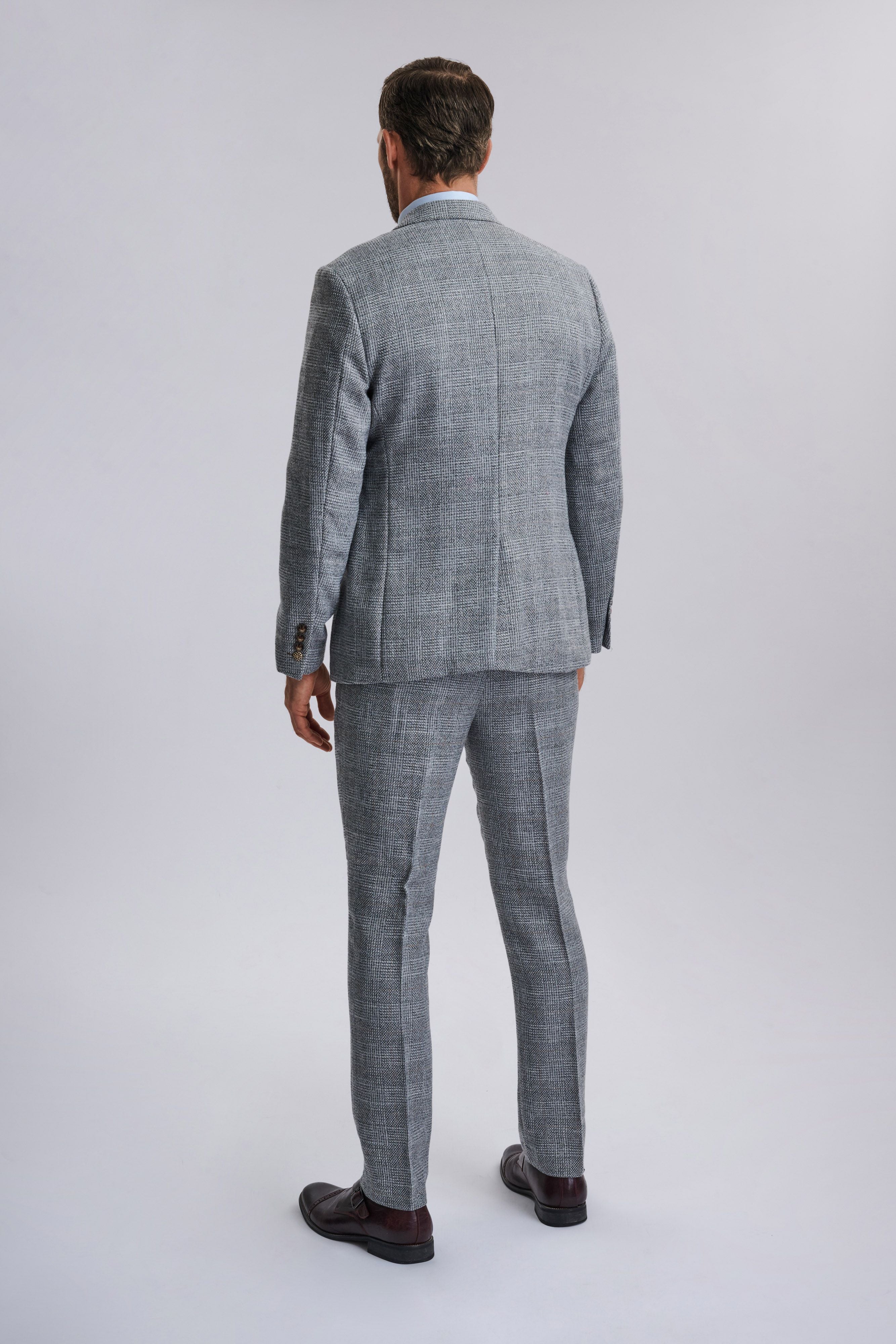 Kris - Silver Grey Tweed Three Piece Suit