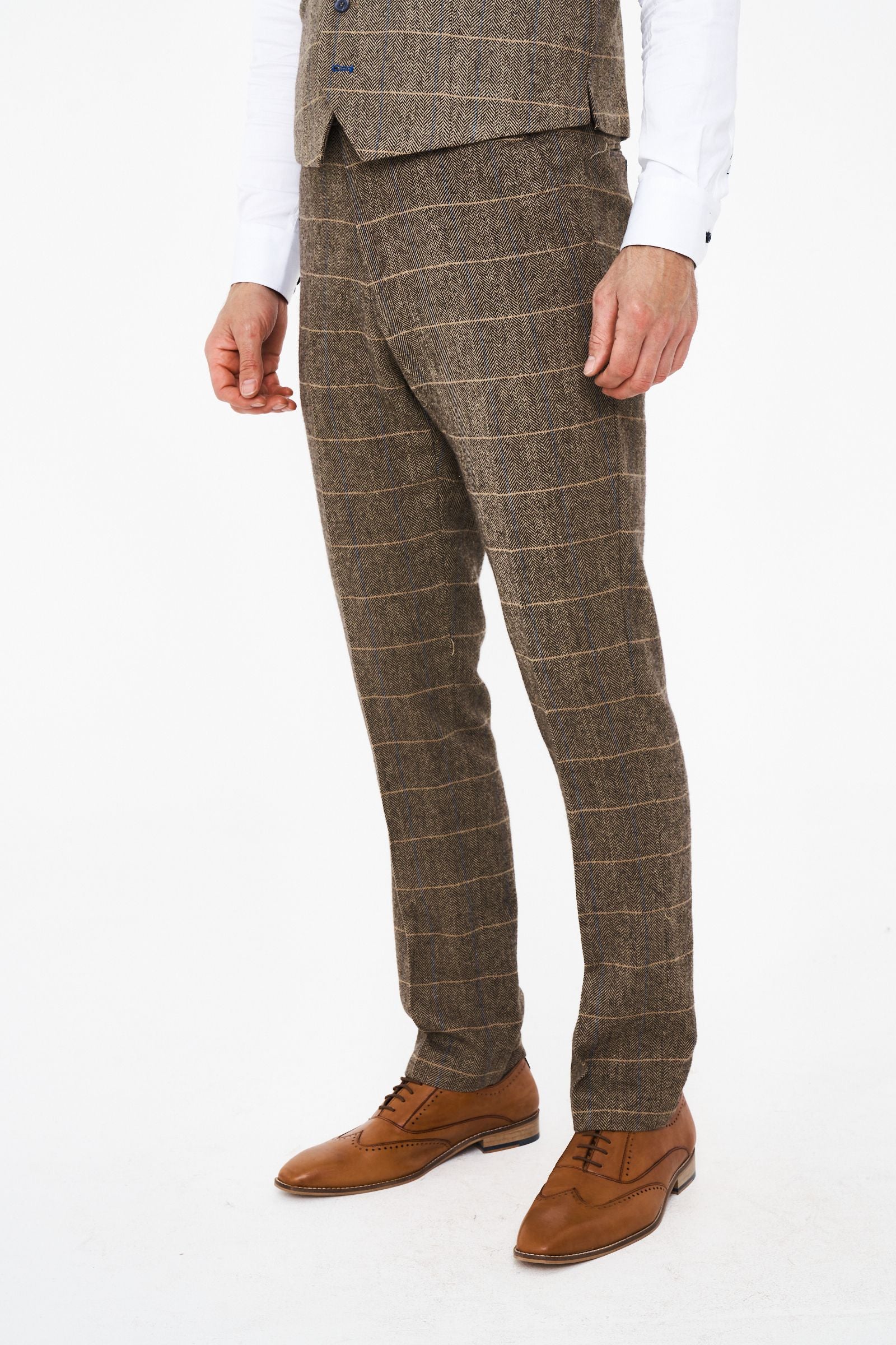 House of Cavani Albert Brown Tweed Three Piece Suit