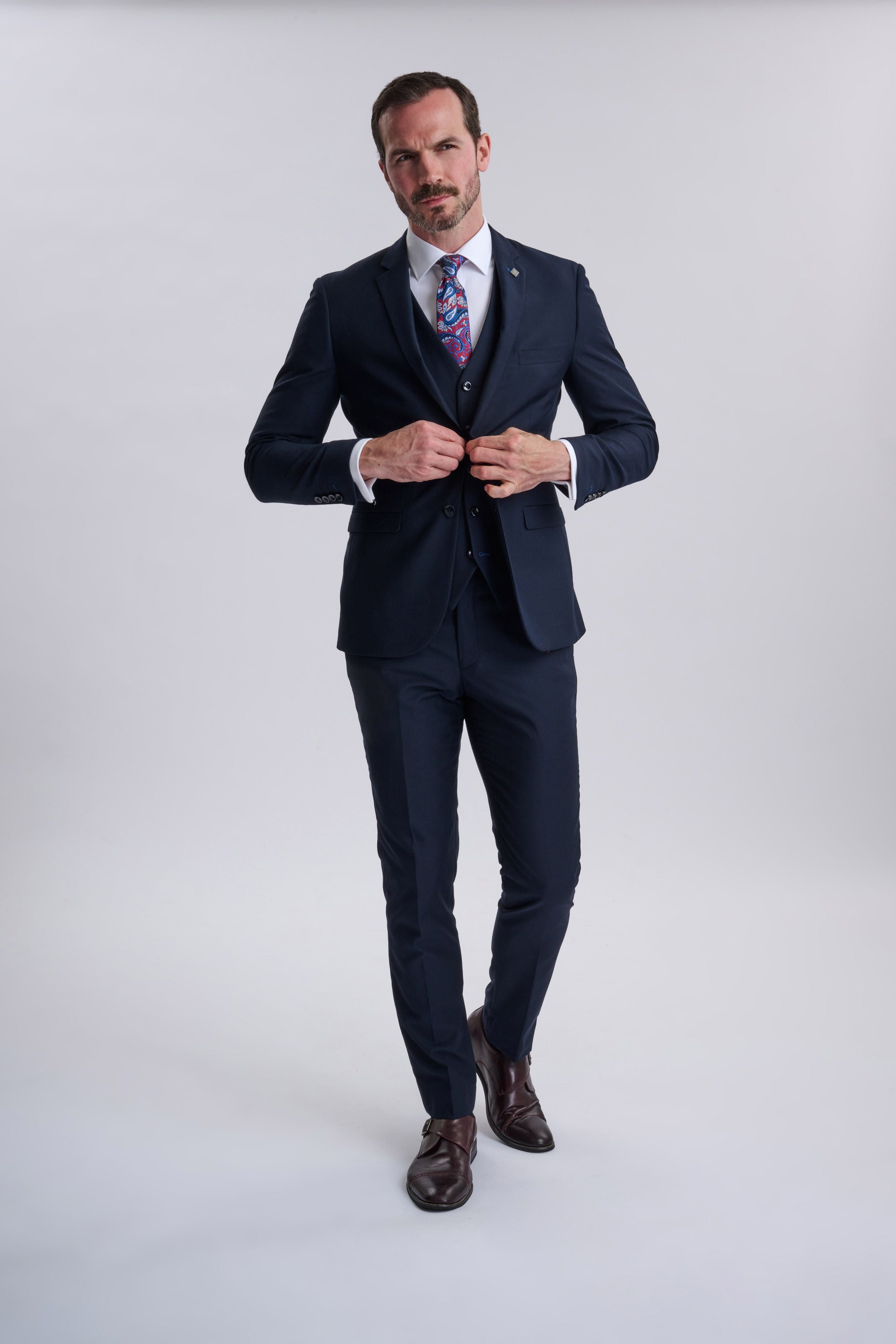 Parker Navy Three Piece Suit