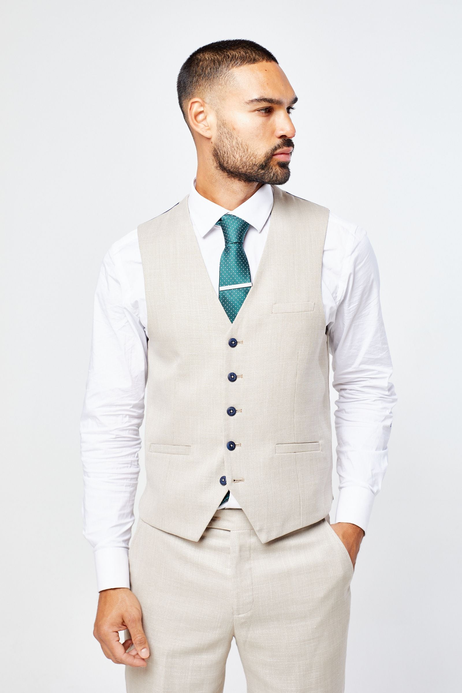 Miami Beige Three Piece Suit