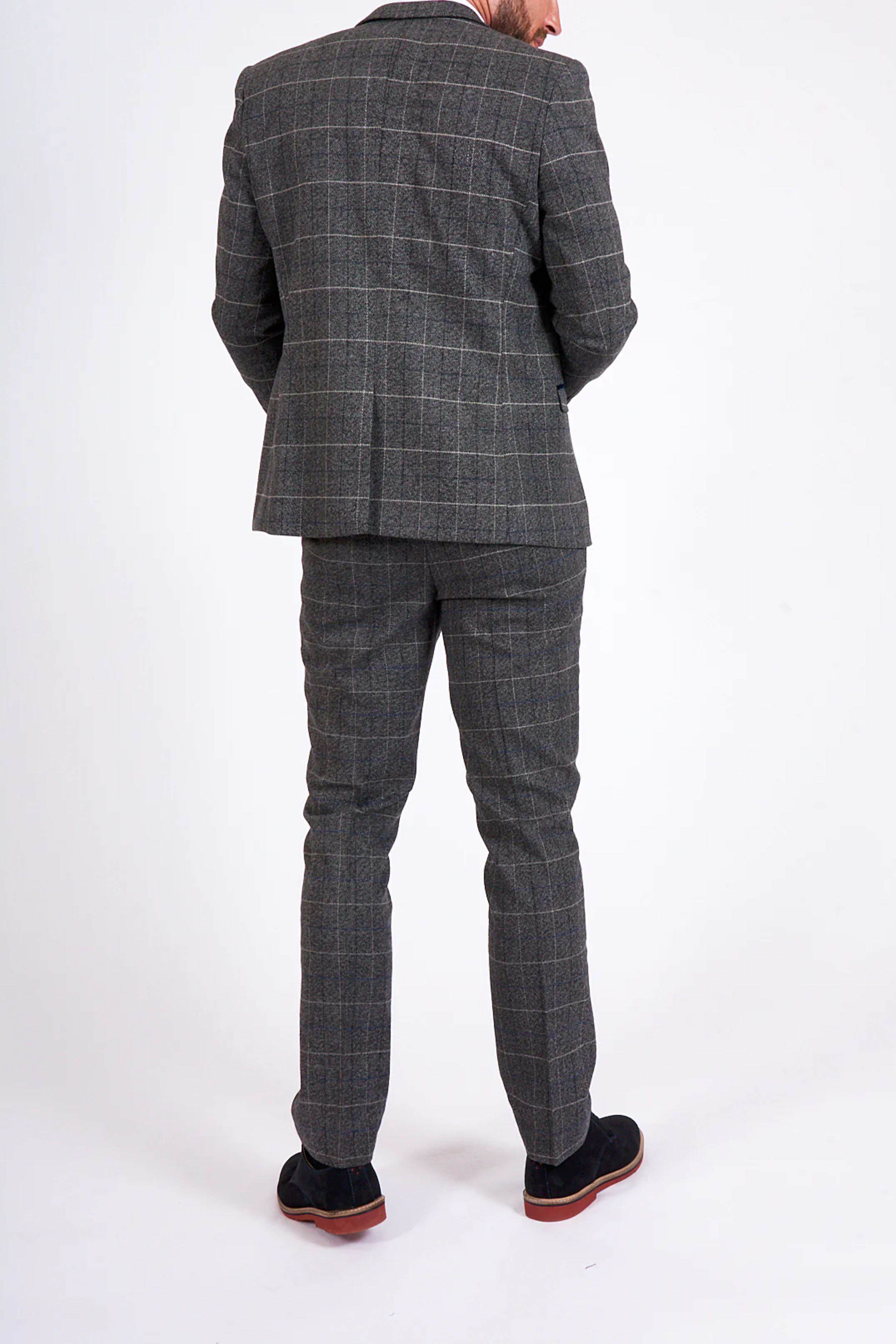 Marc Darcy Scott Grey Checked Tweed Three Piece Suit